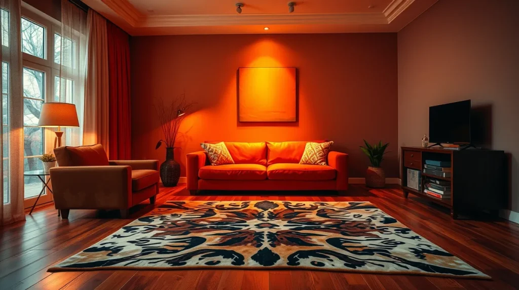 Animal Print Rug in Living Room