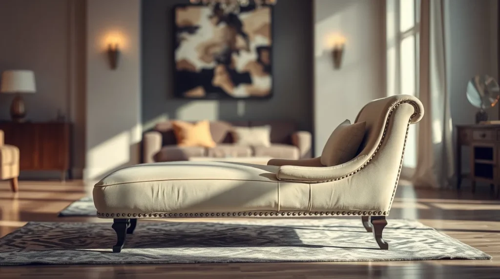 Chaise Lounge for an Elegant Touch Look in a living room