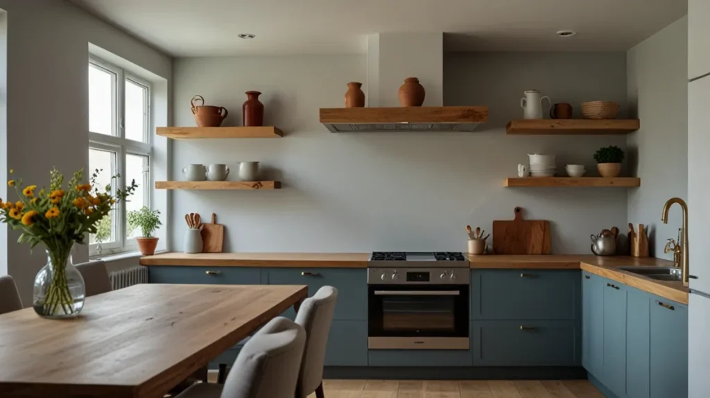 Floating Shelves for an Airy Feel