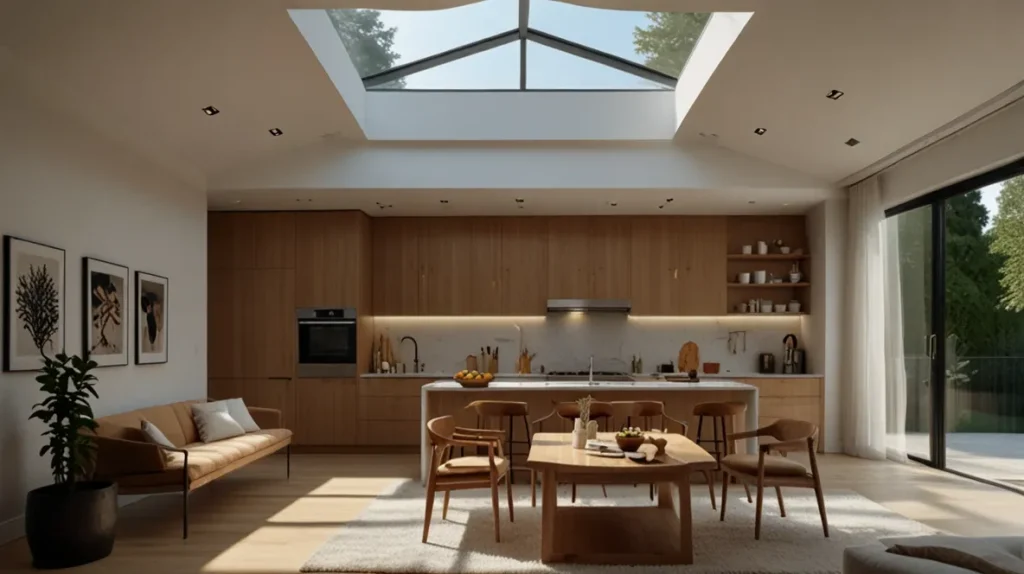 High Ceilings and Skylights for Maximum Light