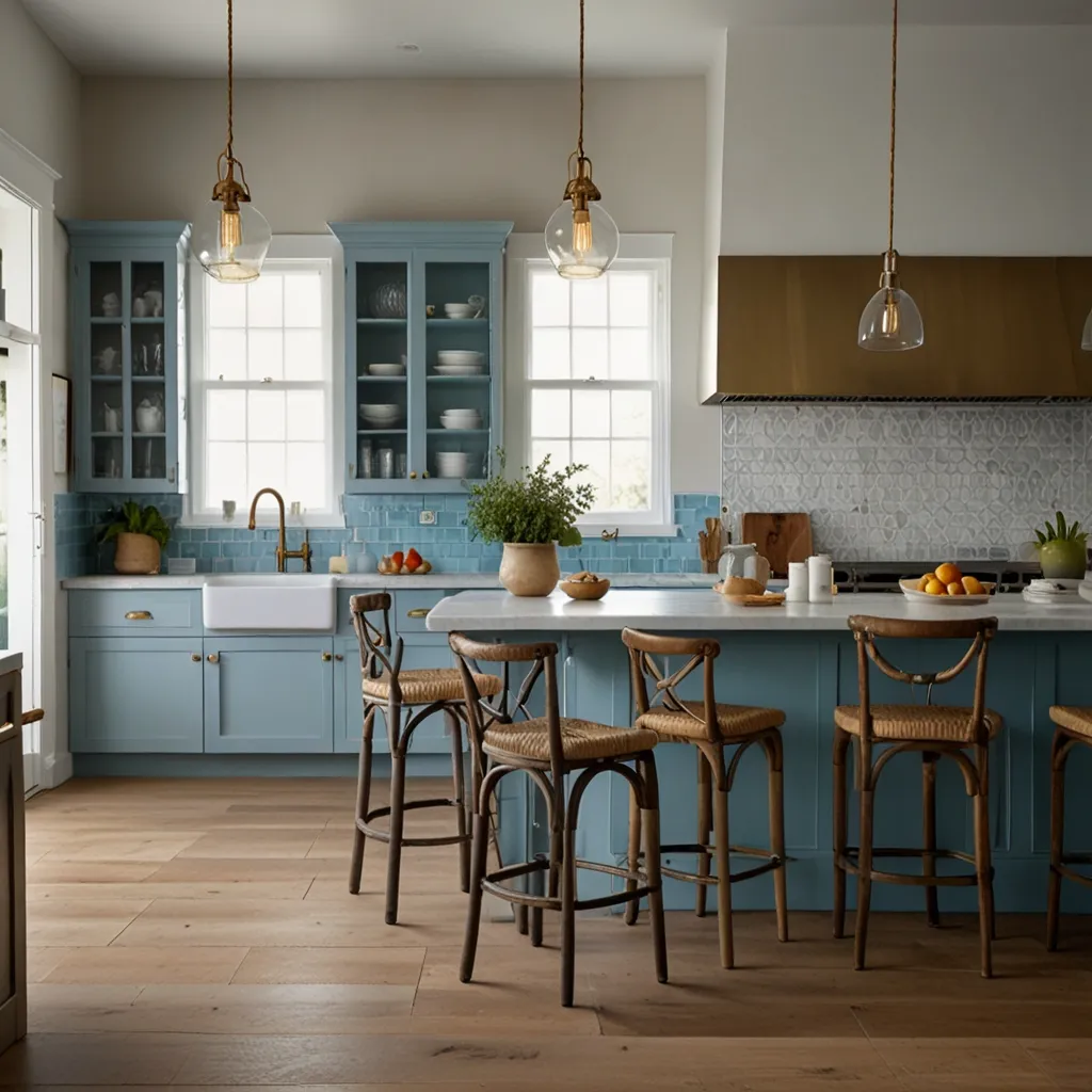 Coastal-Inspired Light Blue Cabinets