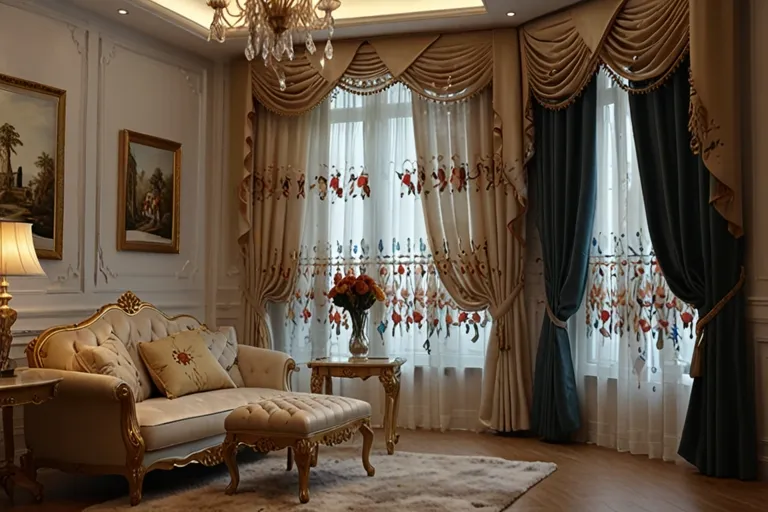 Embroidered Curtains for Artistic Detail