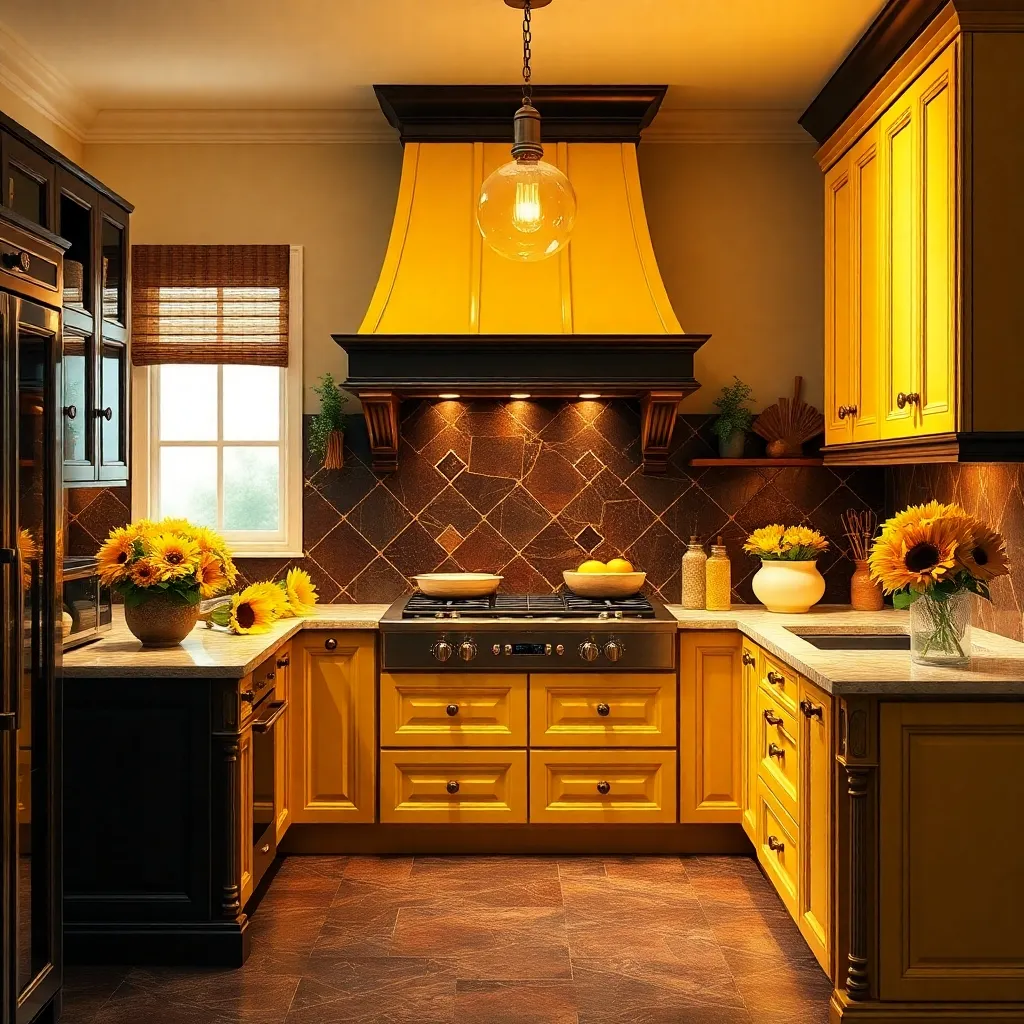 Yellow Kitchen Cabinets Sunflower Splendor